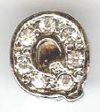 1 9mm Silver Slider with Rhinestones - Letter "Q"